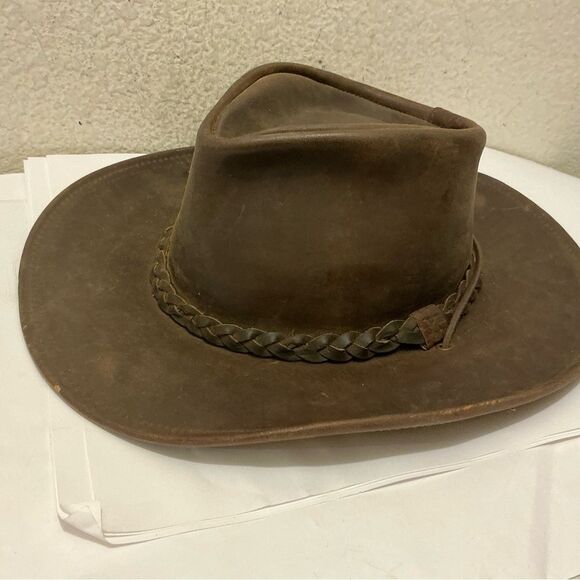 Henschel Hat Co. Leather Aussie Outback Hat Medium main image 4